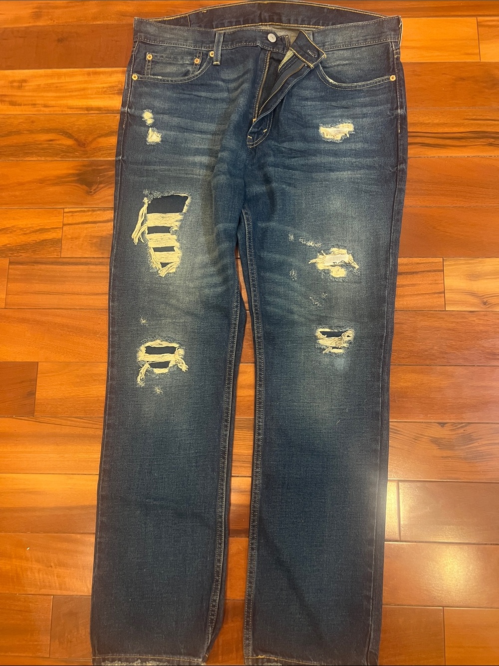 Levi's 511 Indigo Slim-Fit Patch Jeans Patchwork